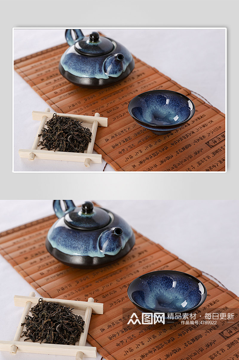 天目釉窑变茶具绿茶茶壶茶道茶文化摄影图片素材