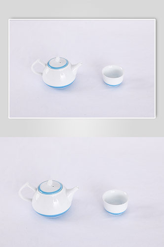 羊脂玉瓷茶壶茶杯茶具茶道茶文化摄影图片