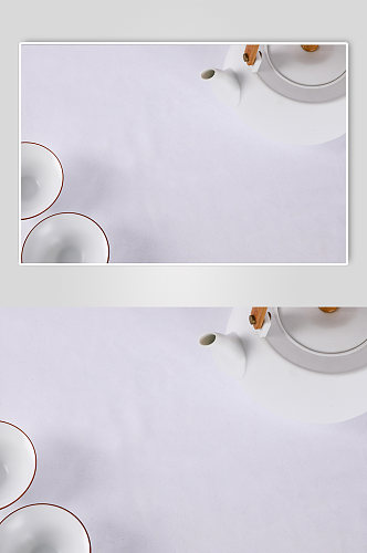 白瓷茶具茶壶茶杯中式茶道茶文化摄影图片