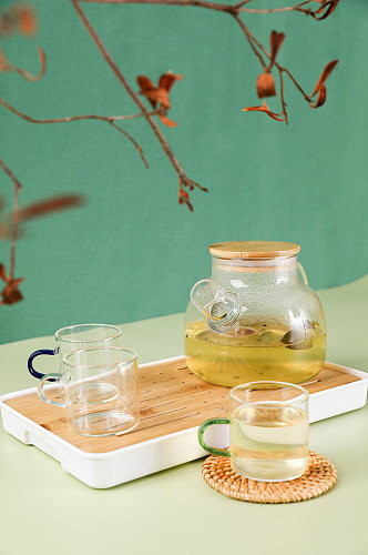 金桔柠檬百香果茶道茶具茶文化茶叶摄影图片