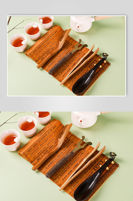 粉色捏花茶具茶叶茶道茶文化摄影图片-众图网