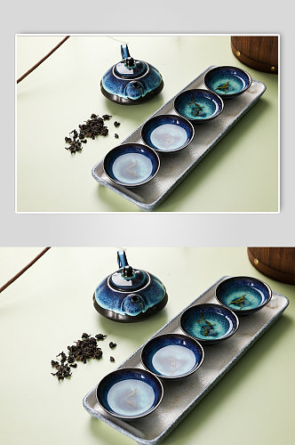 天目釉窑变茶具茶壶茶杯茶道茶文化摄影图片