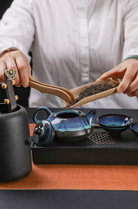 天目釉窑变茶具茶壶茶叶茶道茶文化摄影图片-众图网