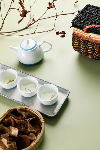 羊脂玉瓷茶壶茶具茶道茶文化摄影图片