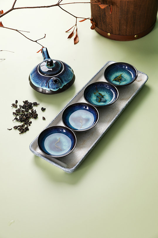 天目釉窑变茶具茶壶茶叶茶道茶文化摄影图片-众图网