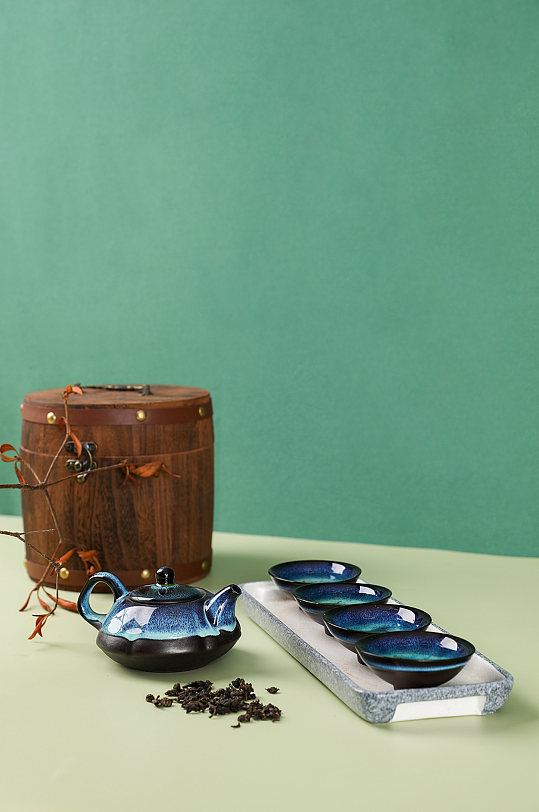 天目釉窑变茶具茶壶茶叶茶道茶文化摄影图片-众图网