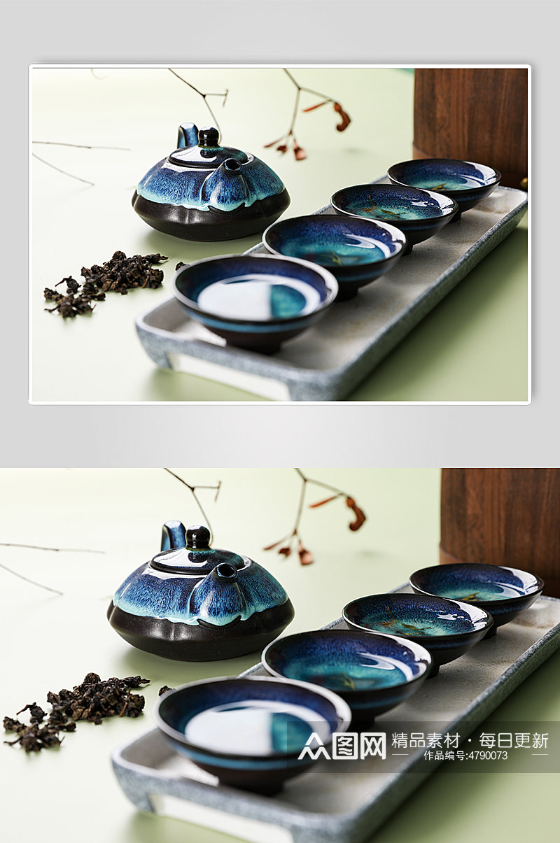 天目釉窑变茶具茶壶茶叶茶道茶文化摄影图片素材