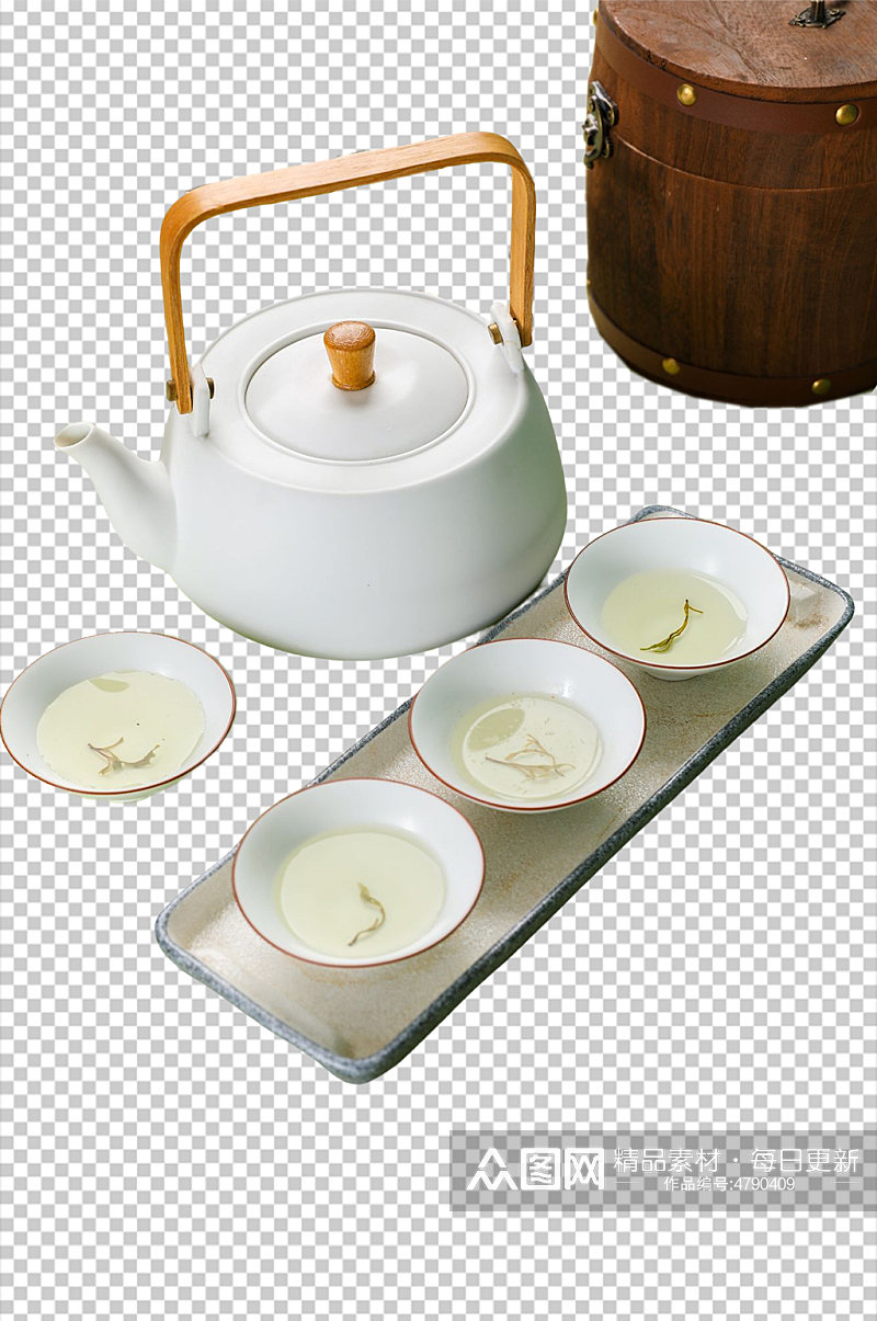 白瓷茶茶具茶道茶文化摄影免抠PNG图片素材