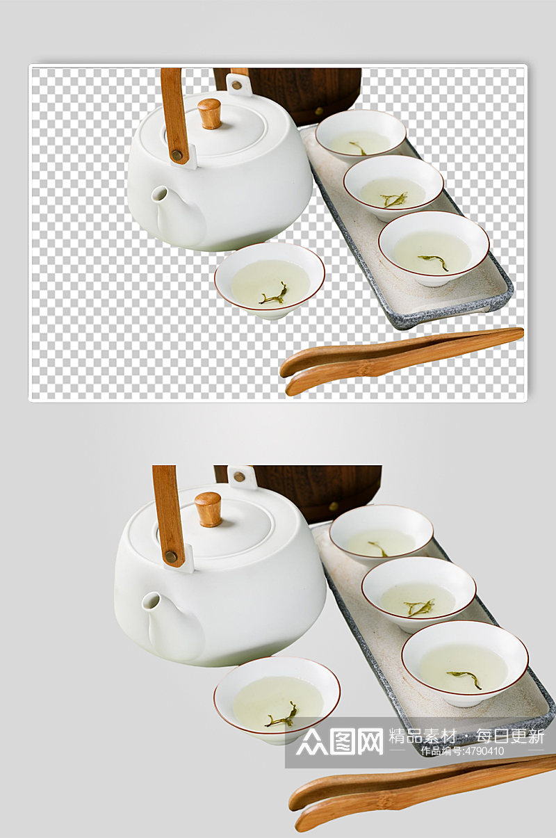 白瓷茶茶具茶道茶文化摄影免抠PNG图片素材