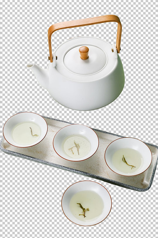 白瓷茶壶茶具茶道茶文化摄影免抠PNG图片