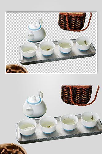 羊脂玉瓷茶壶茶具茶道摄影免抠PNG图片