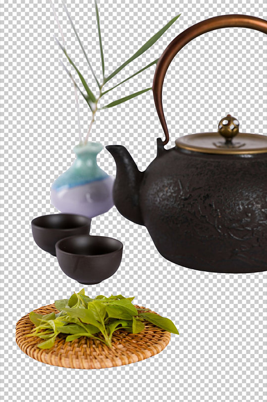 绿茶茶叶茶壶茶道茶文化摄影免抠PNG图片