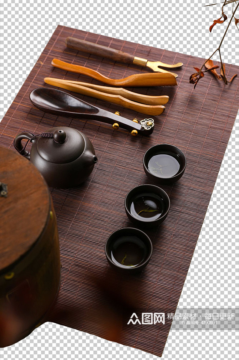 紫砂茶具茶道六君子茶道摄影免抠PNG图片素材