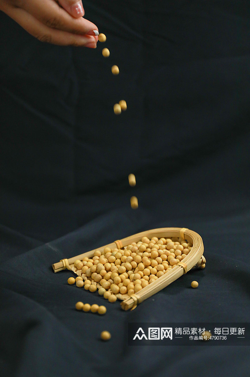黄豆五谷杂粮粮食摄影图照片素材