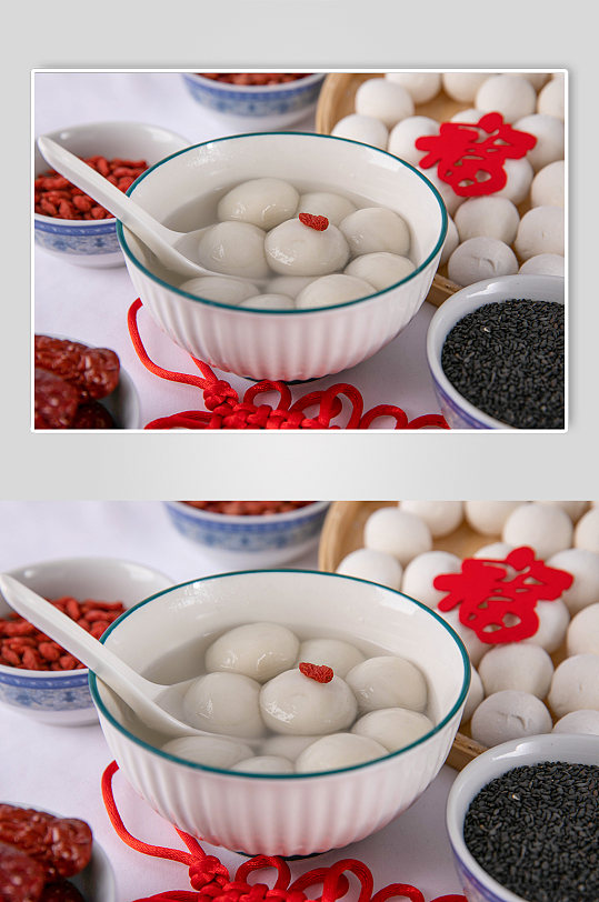 红枣枸杞黑芝麻元宵汤圆元宵节摄影图片-众图网