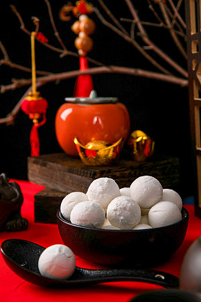 中式新年汤圆元宝新年元宵节摄影图片模板下载-编号4793887-众图网