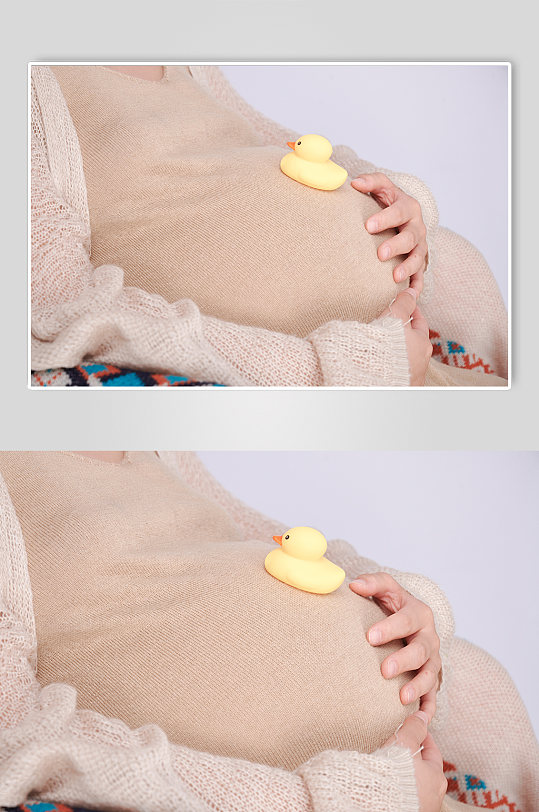 手抚肚子优雅孕妇人物摄影图