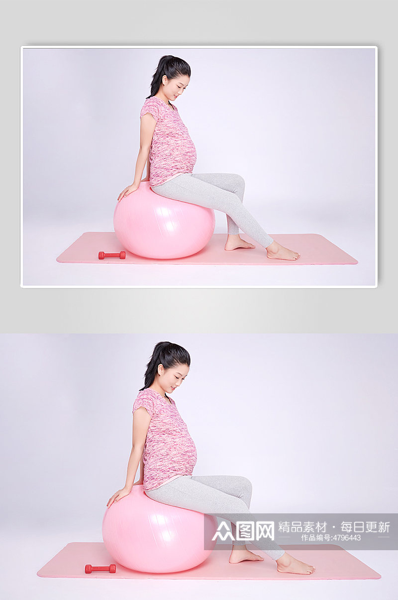 体操球运动孕妇瑜伽人物摄影图素材