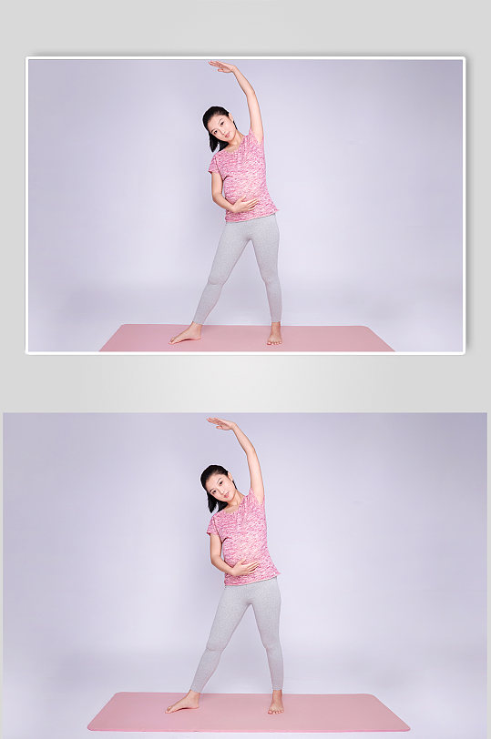 做瑜伽动作孕妇瑜伽人物摄影图