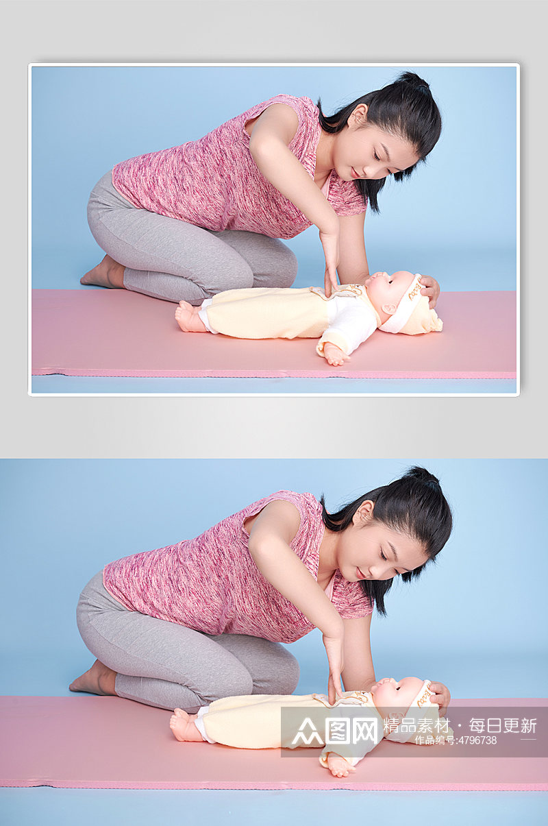 育婴按摩婴儿宝宝孕妇人物摄影图素材