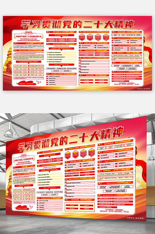 学习贯彻党的二十大报告精神党建内容展板