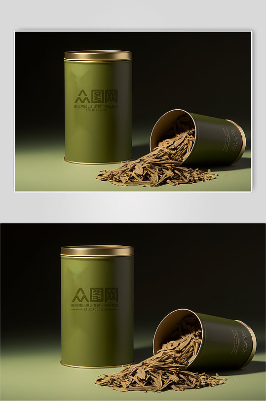 绿色高端罐装茶叶茶饮品样机展示