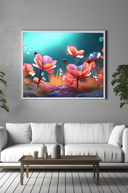 唯美CG花卉鲜花花朵装饰画-众图网