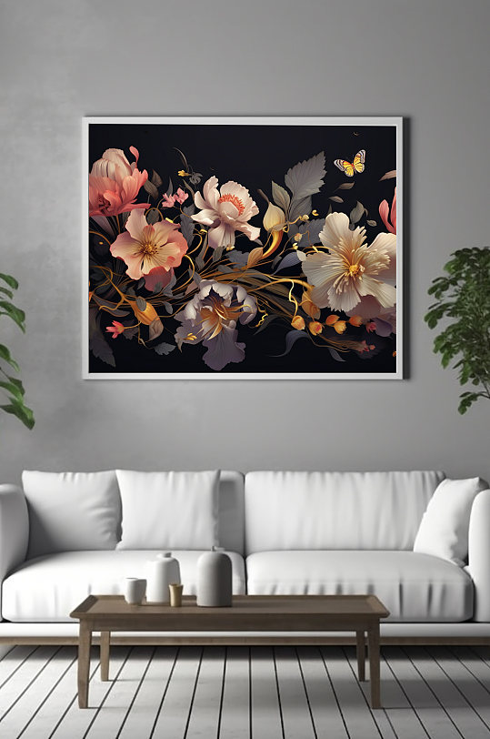 唯美CG花卉鲜花花朵装饰画-众图网