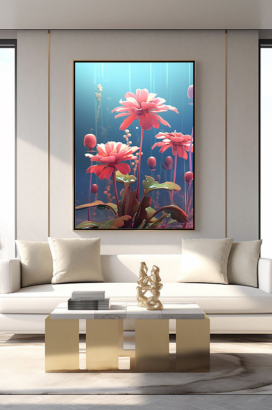 唯美CG花卉鲜花花朵装饰画-众图网