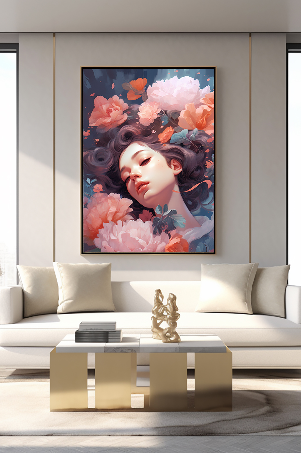 唯美CG花卉鲜花花朵人物装饰画素材