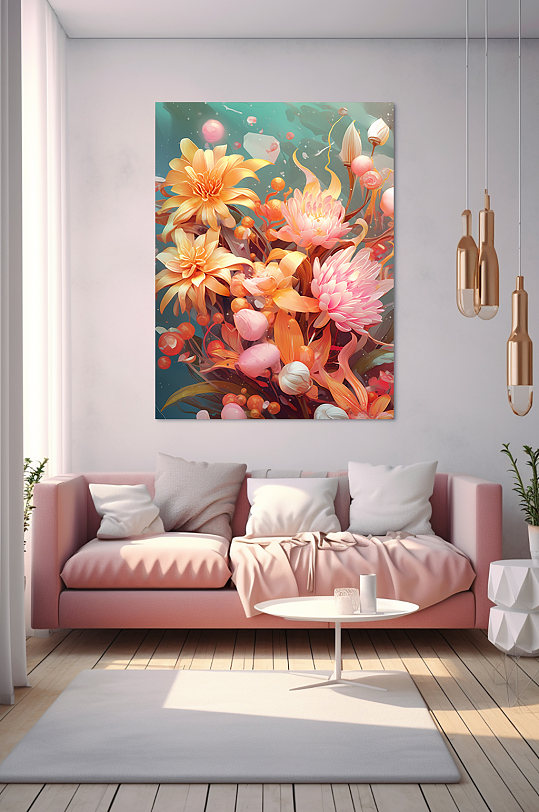 唯美CG花卉鲜花花朵装饰画-众图网