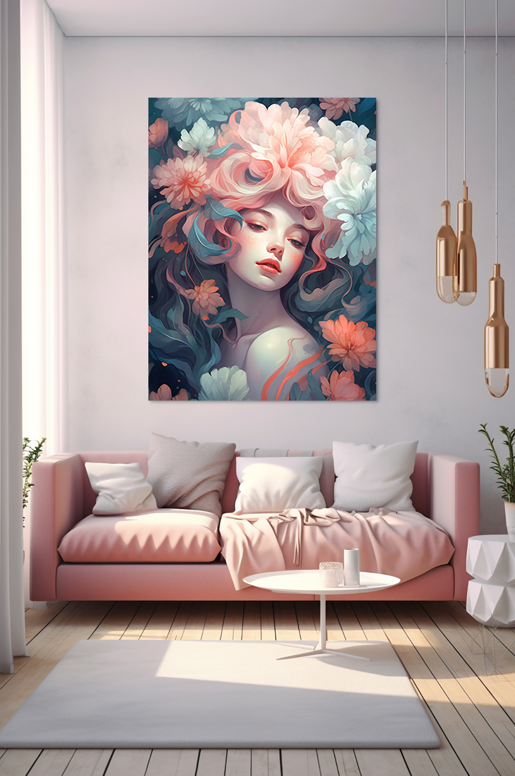 唯美CG花卉鲜花花朵装人物饰画素材