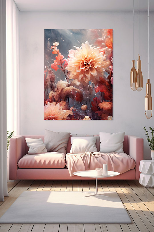 唯美CG花卉鲜花花朵装饰画-众图网