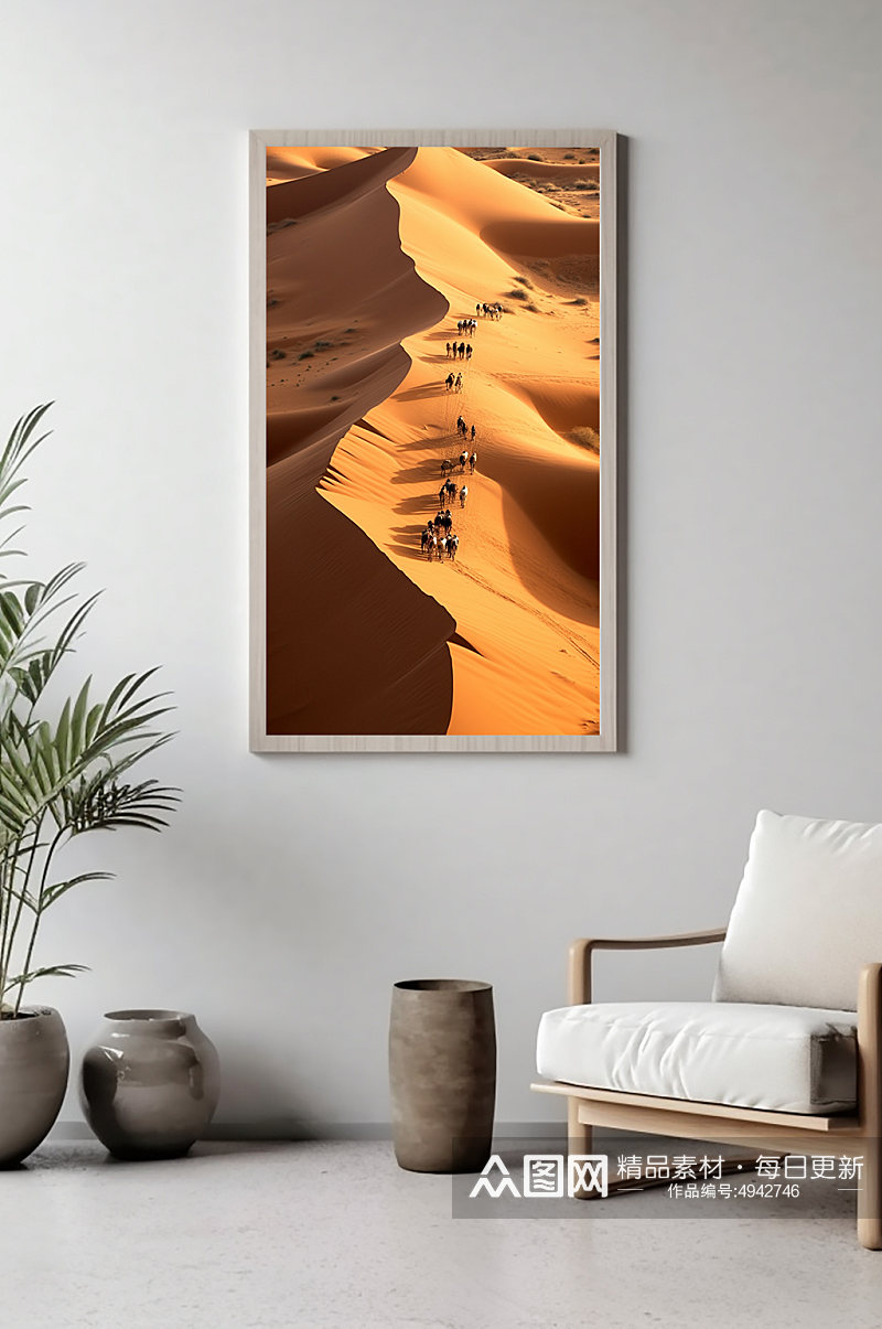 大漠沙漠风景装饰画素材
