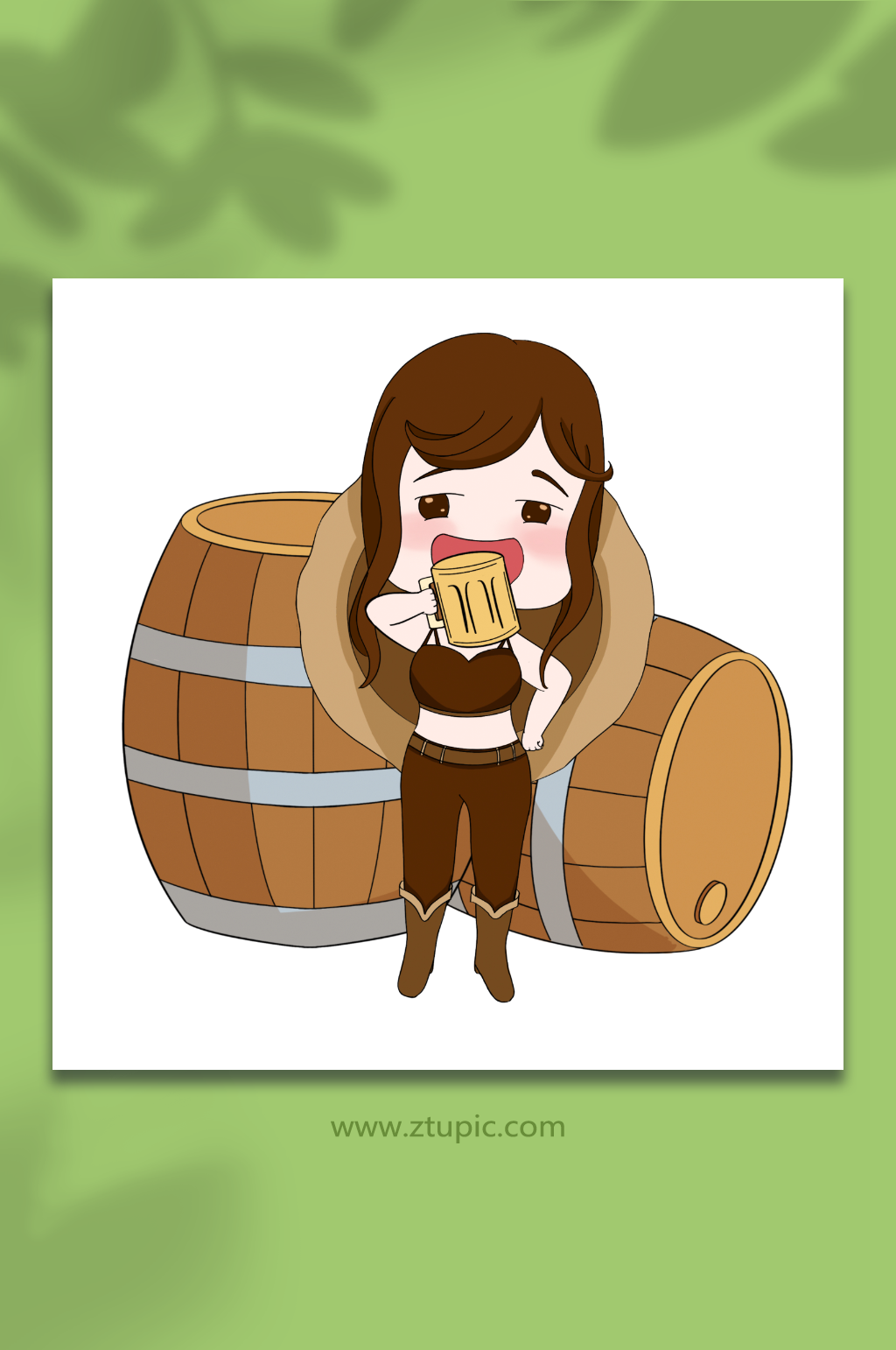 卡通啤酒节干杯庆祝人物元素插画素材