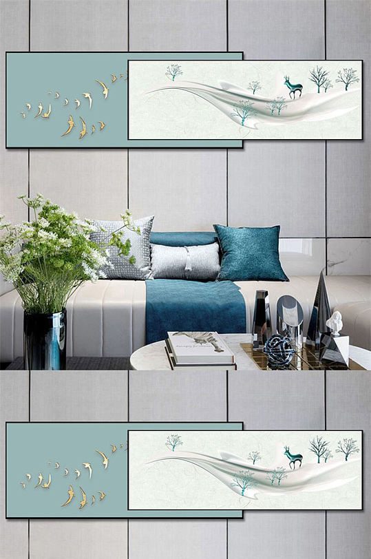 意境山水叠加晶加晶瓷画-众图网