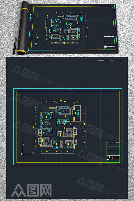 个体家装户型分布CAD设计图