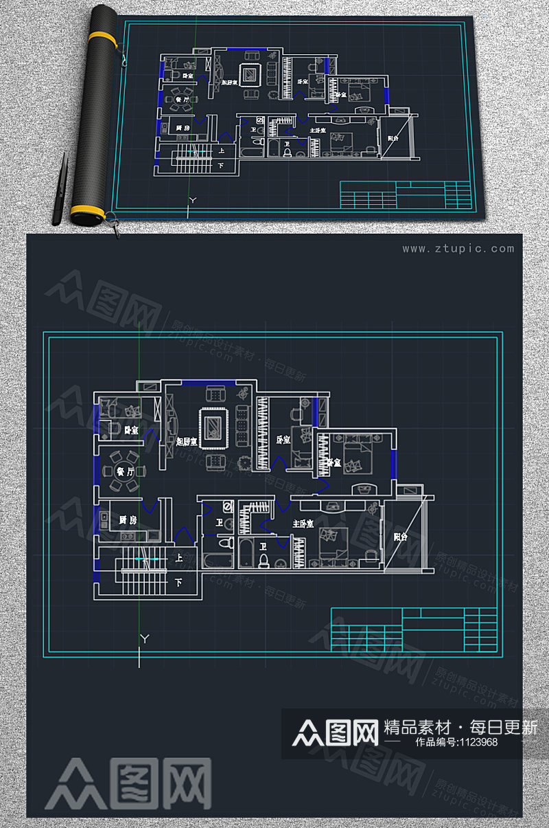 家居空间布局CAD设计参考图素材