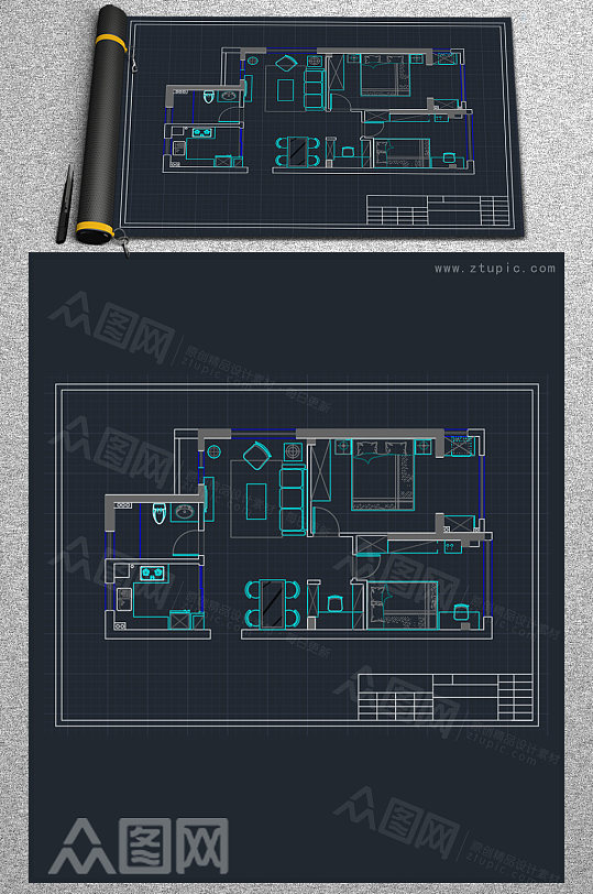 家居商品房户型空间布局CAD设计图