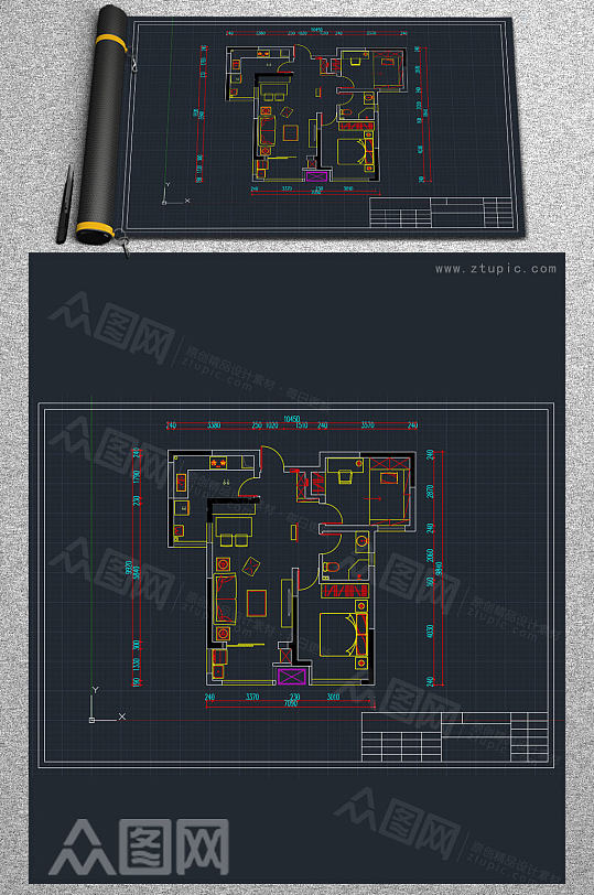 两室两厅商品房空间布局设计图