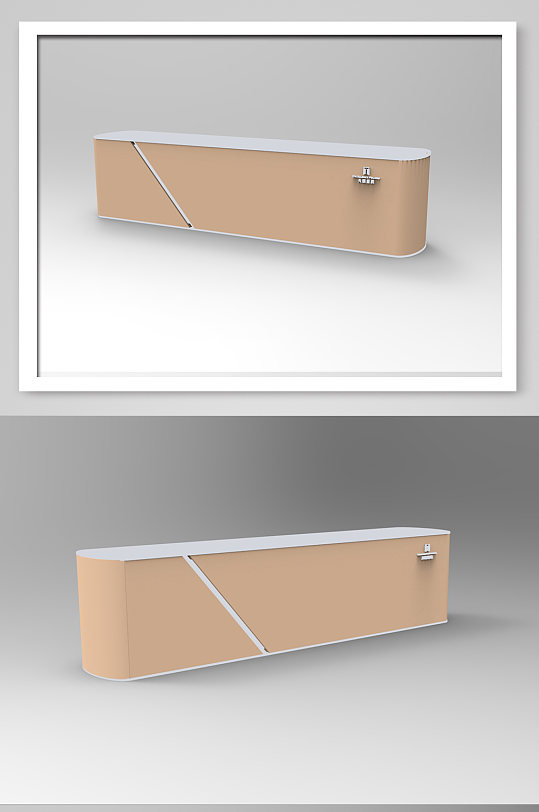 简约金色房地产室内接待台模型-众图网