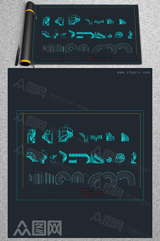 CAD常用楼梯平面图库