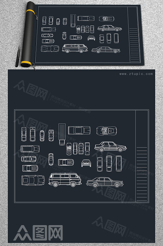 CAD常用精选各类汽车素材图库-众图网