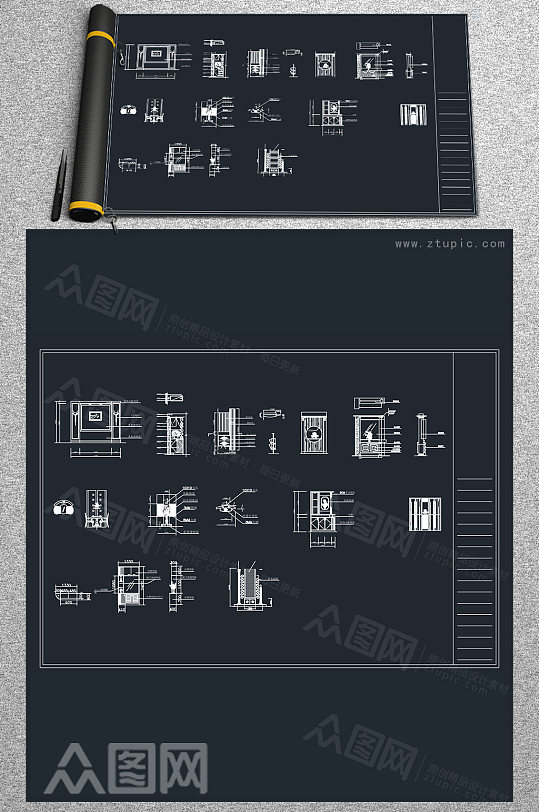 常用玄关设计CAD平面图库-众图网