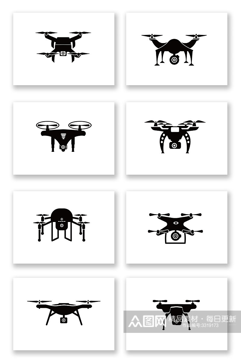 扁平化矢量无人机素材
