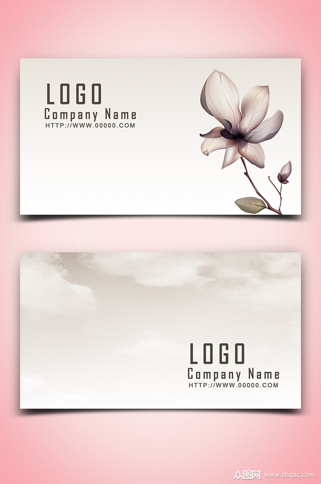 花女性典雅婉约名片模板下载-编号393982-众图网