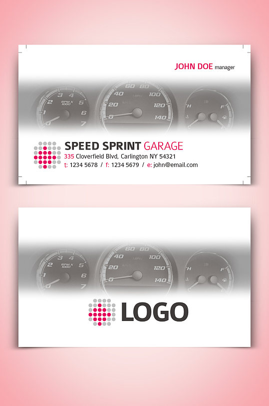 简约时尚机车名片汽车名片