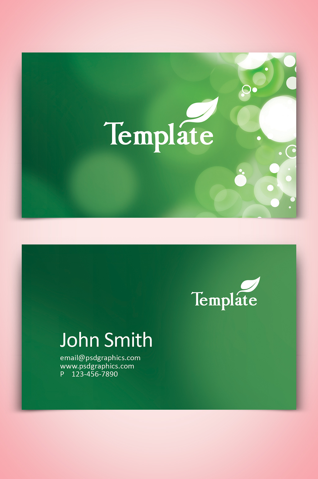 绿色唯美大气名片模板下载-编号432411-众图网