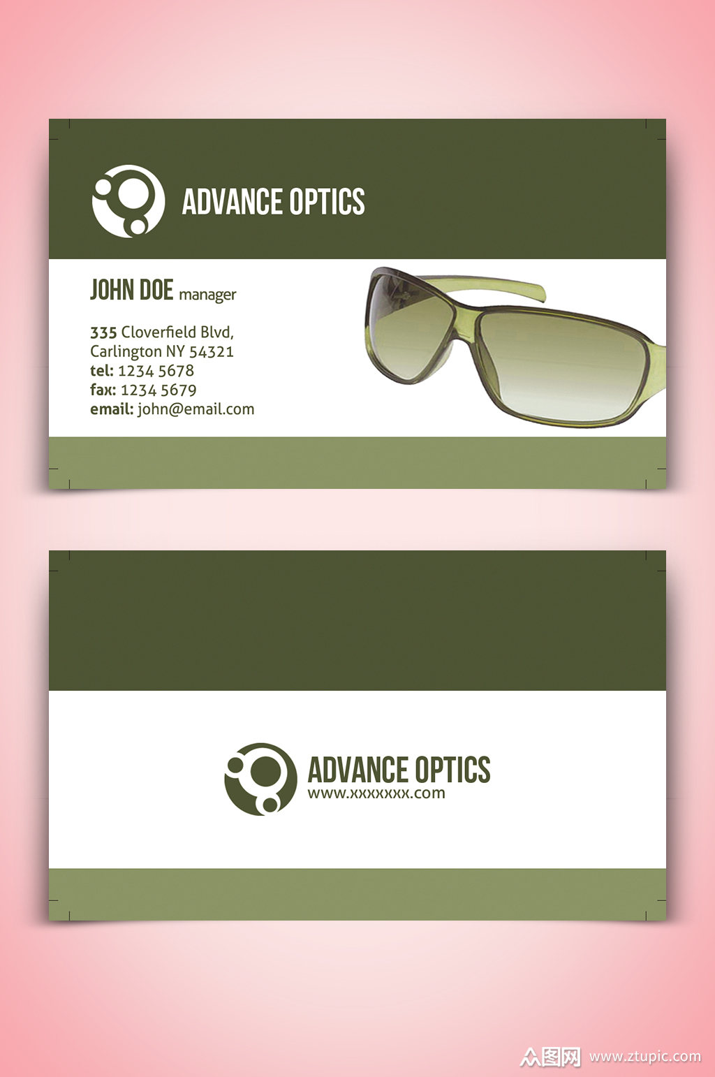 大气眼镜店眼光名片模板下载-编号432434-众图网