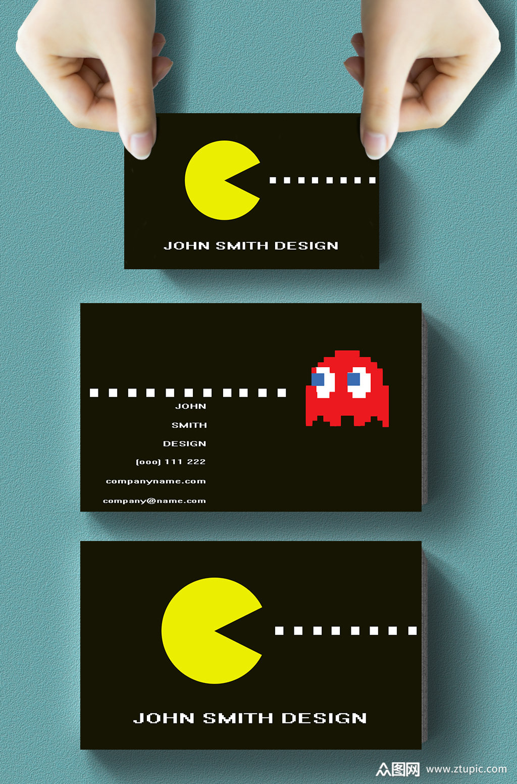 黑色个性游戏名片模板下载-编号594796-众图网